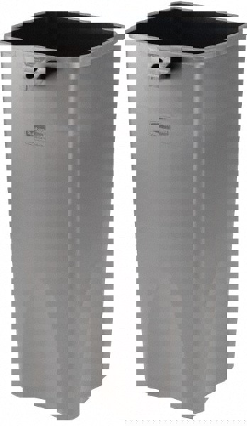 Untouchable Square Waste Receptacle, 23 gal, Plastic, Gray